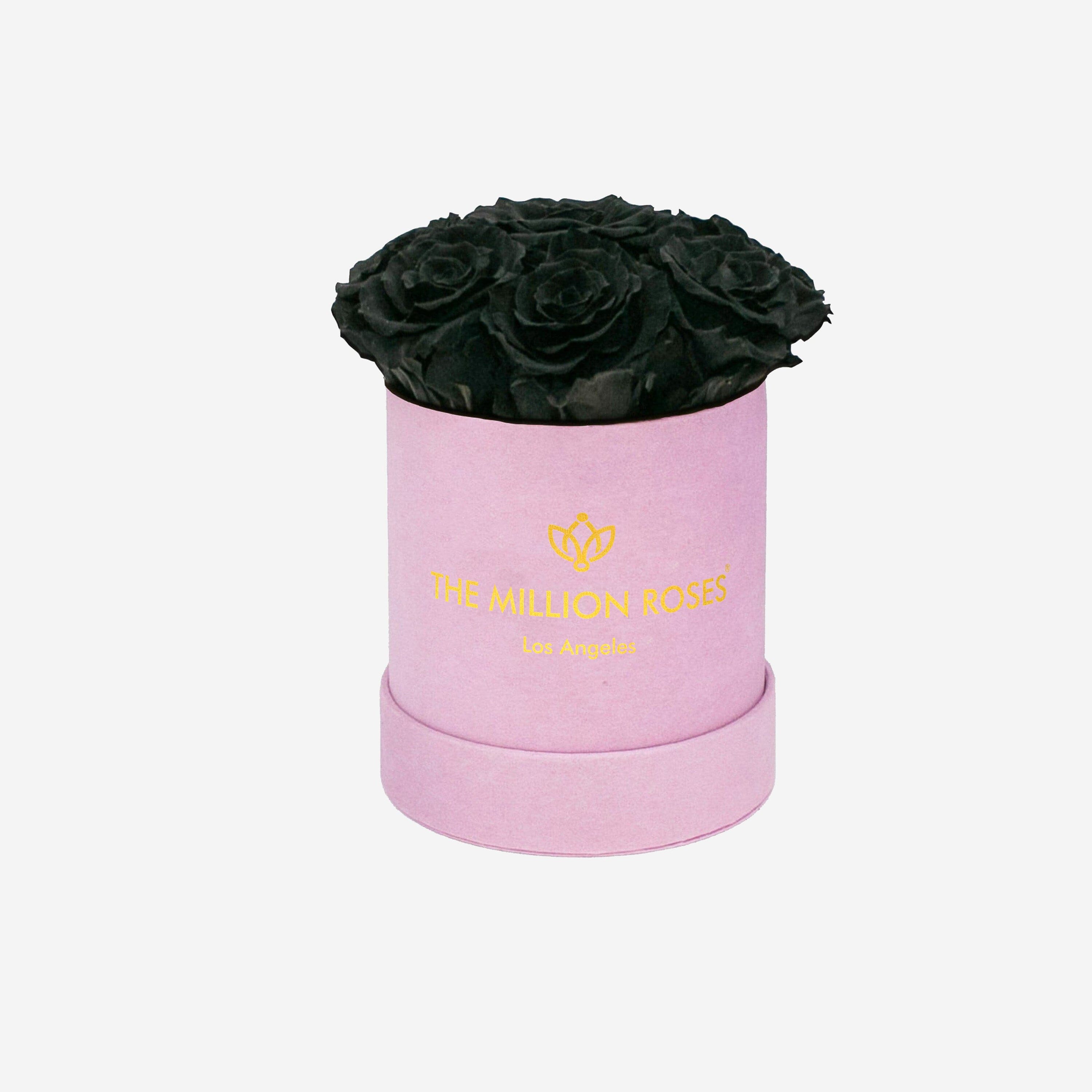 Basic Light Pink Suede Box | Black Roses